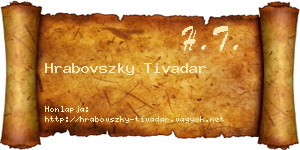 Hrabovszky Tivadar névjegykártya